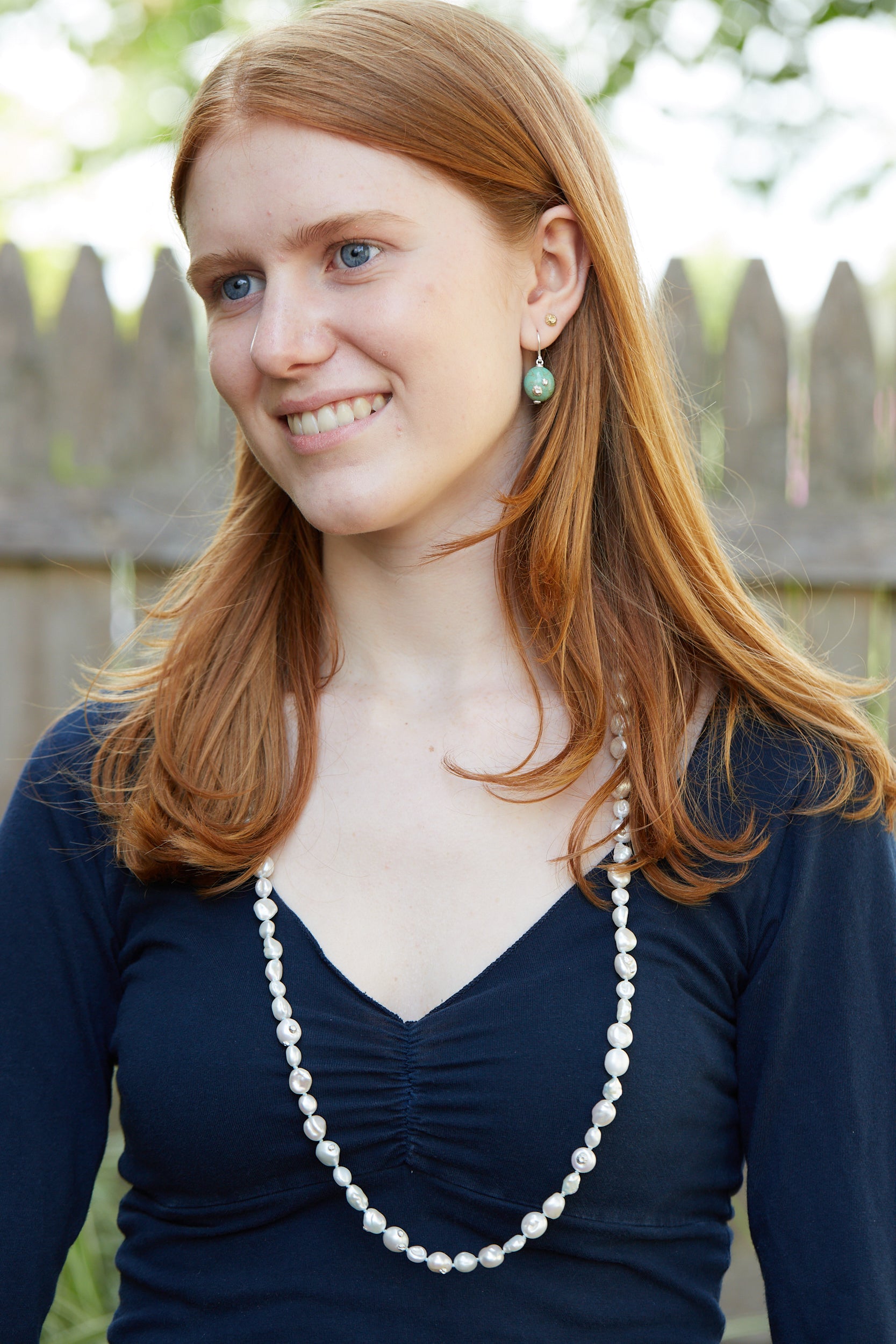 Evening Star Pearl Ruthie B. Necklace with Barnacles