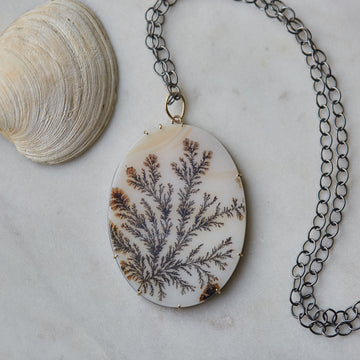 Sea Garden Dendritic Agate Vanity Necklace