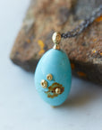 Grand Turquoise Cameo Necklace with Barnacles