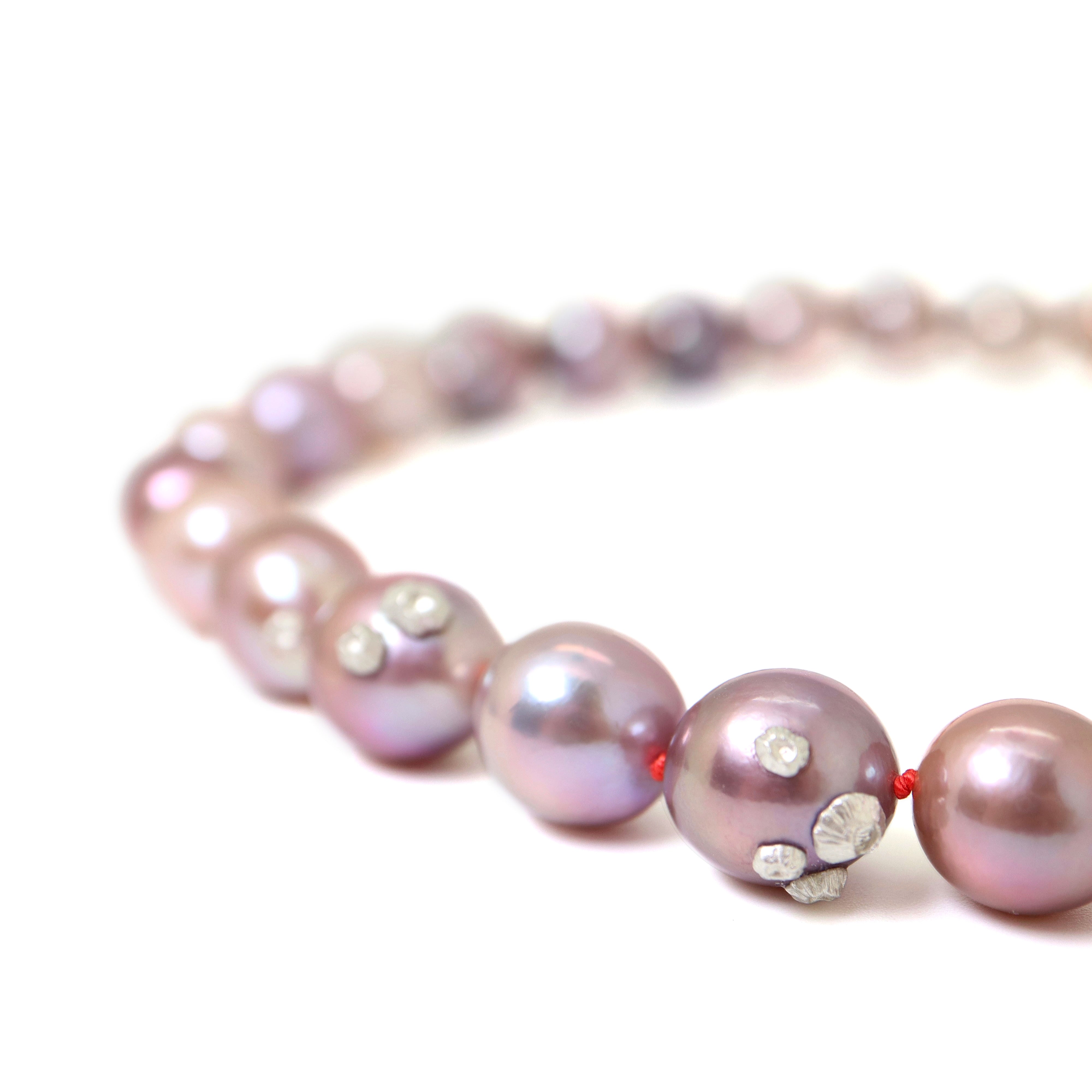 Pink Moon Pearl Ruthie B. Necklace with Barnacles