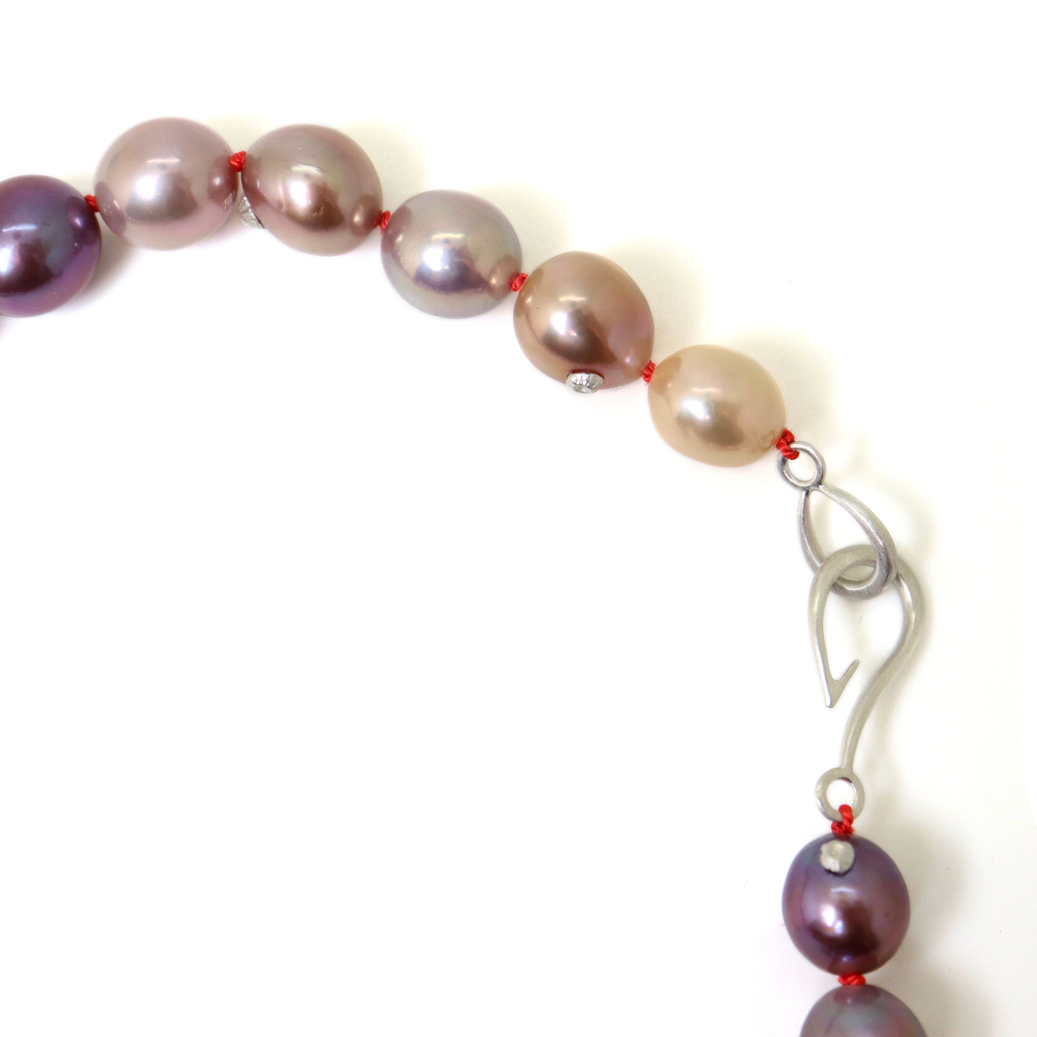 Pink Moon Pearl Ruthie B. Necklace with Barnacles