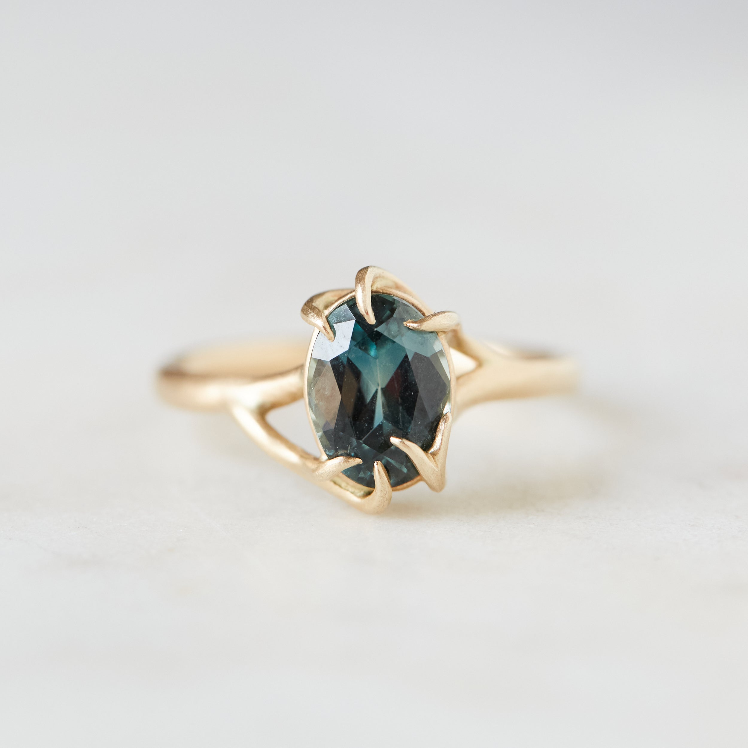 Dusk Blue Montana Sapphire Branch Waiting Ring