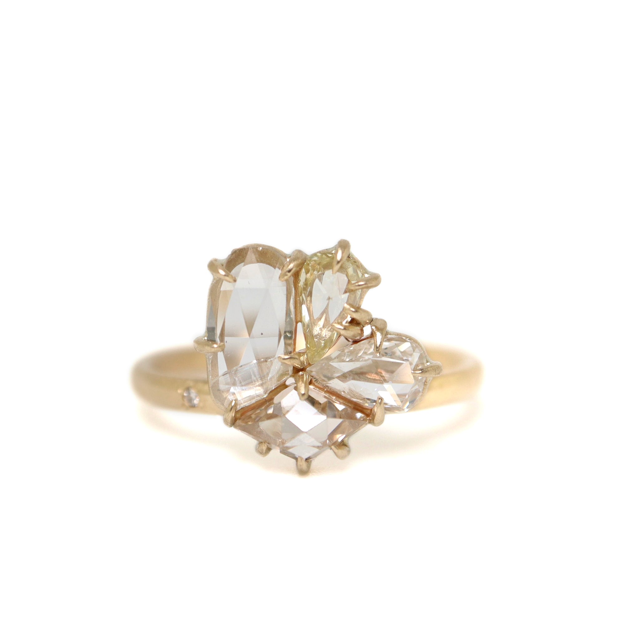 Mosaic rose cut diamond vanity ring by Hannah Blount