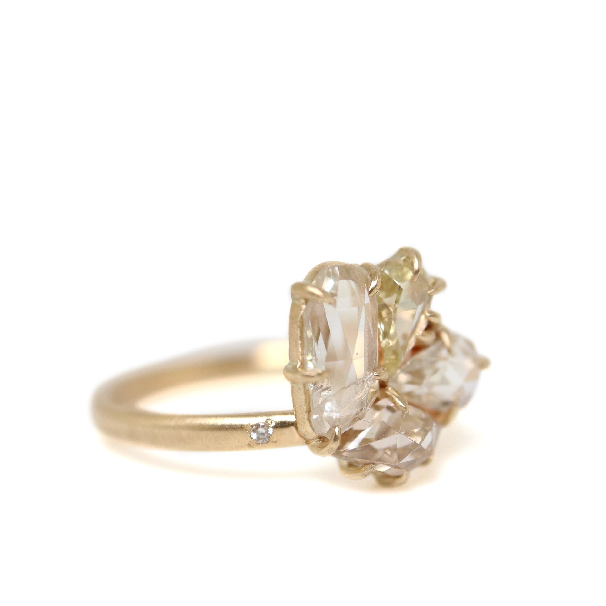 Mosaic rose cut diamond vanity ring by Hannah Blount