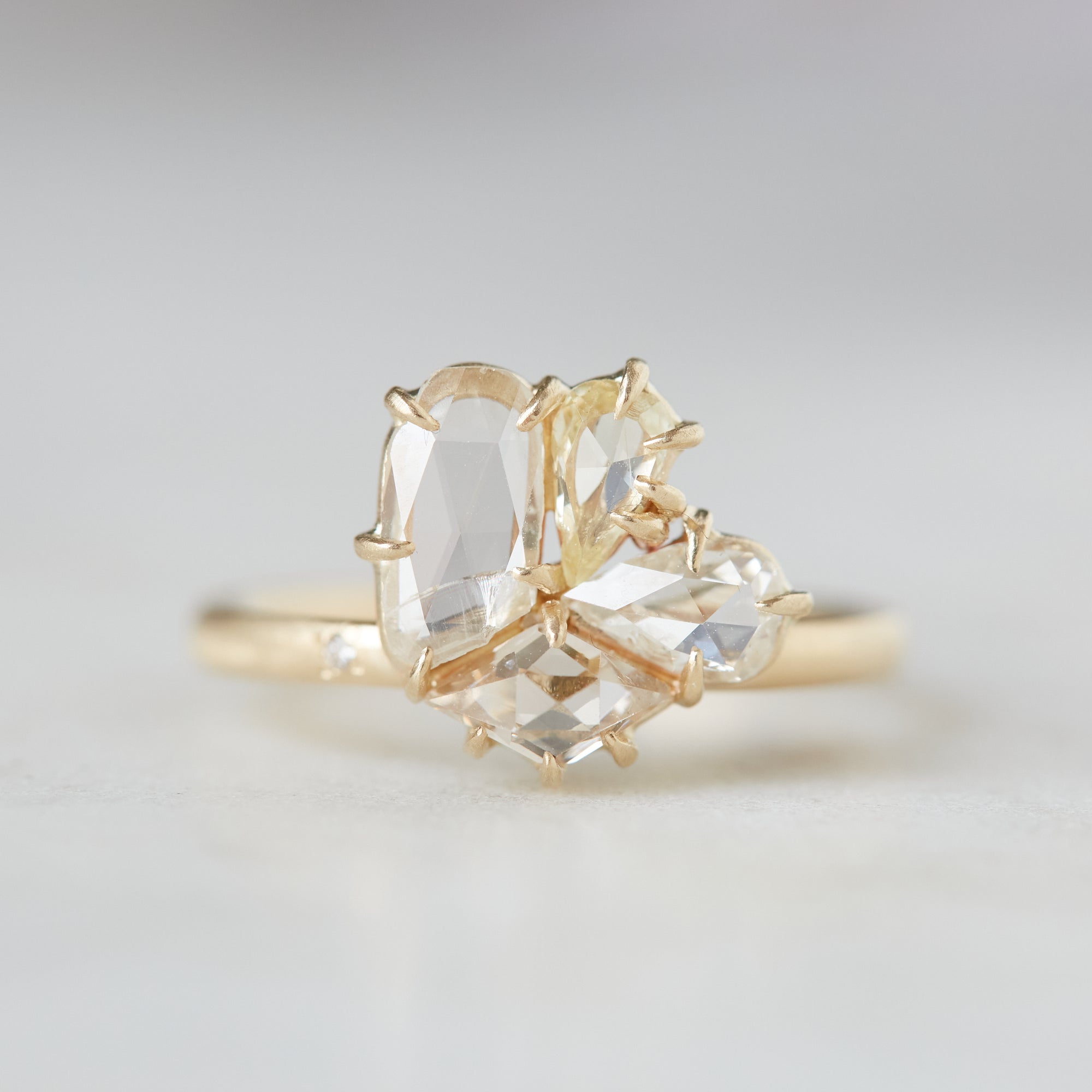 Mosaic rose cut diamond vanity ring by Hannah Blount