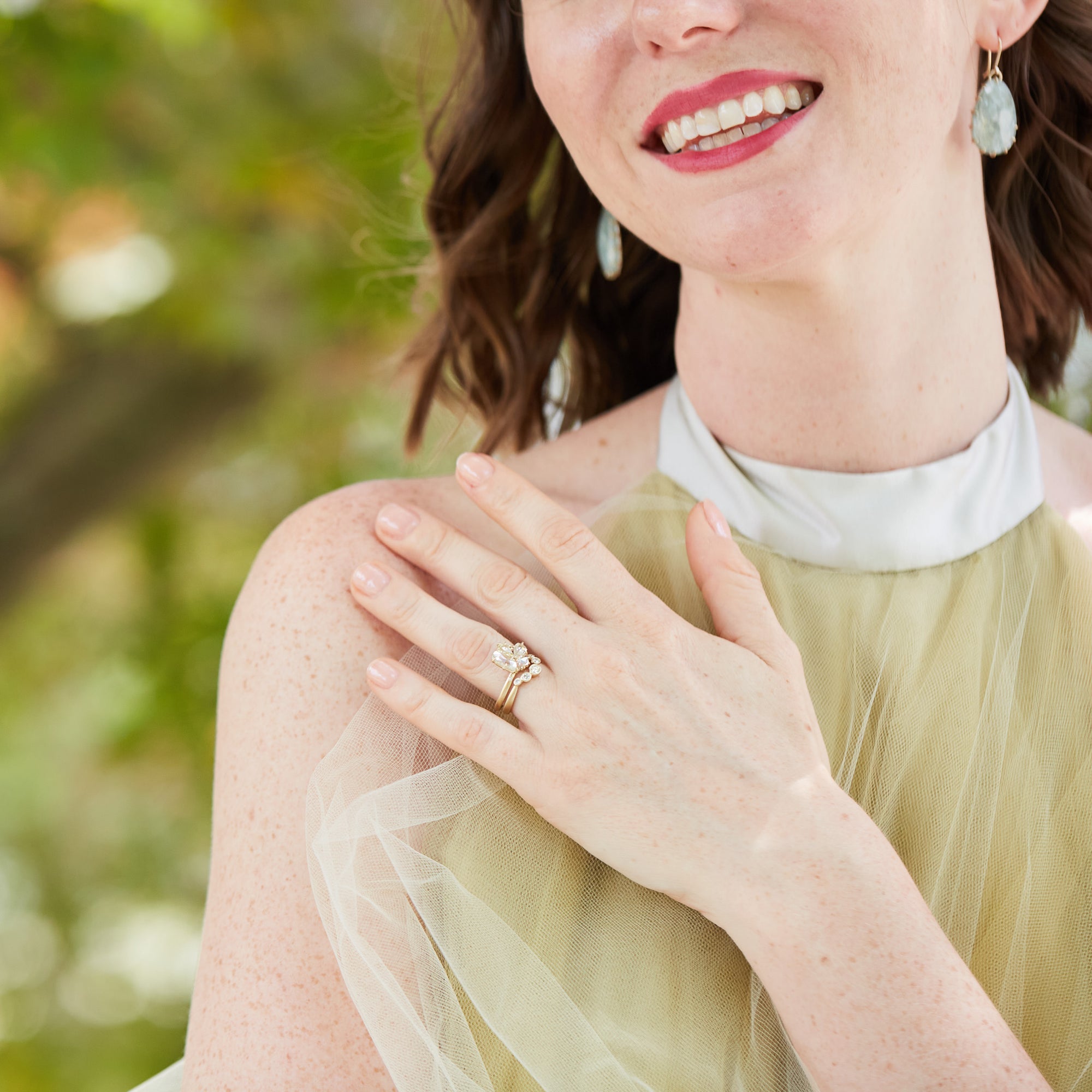 Mosaic rose cut diamond vanity ring by Hannah Blount