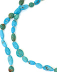 Double strand of Kingman turquoise beads with nude-hued silk - Hannah Blount