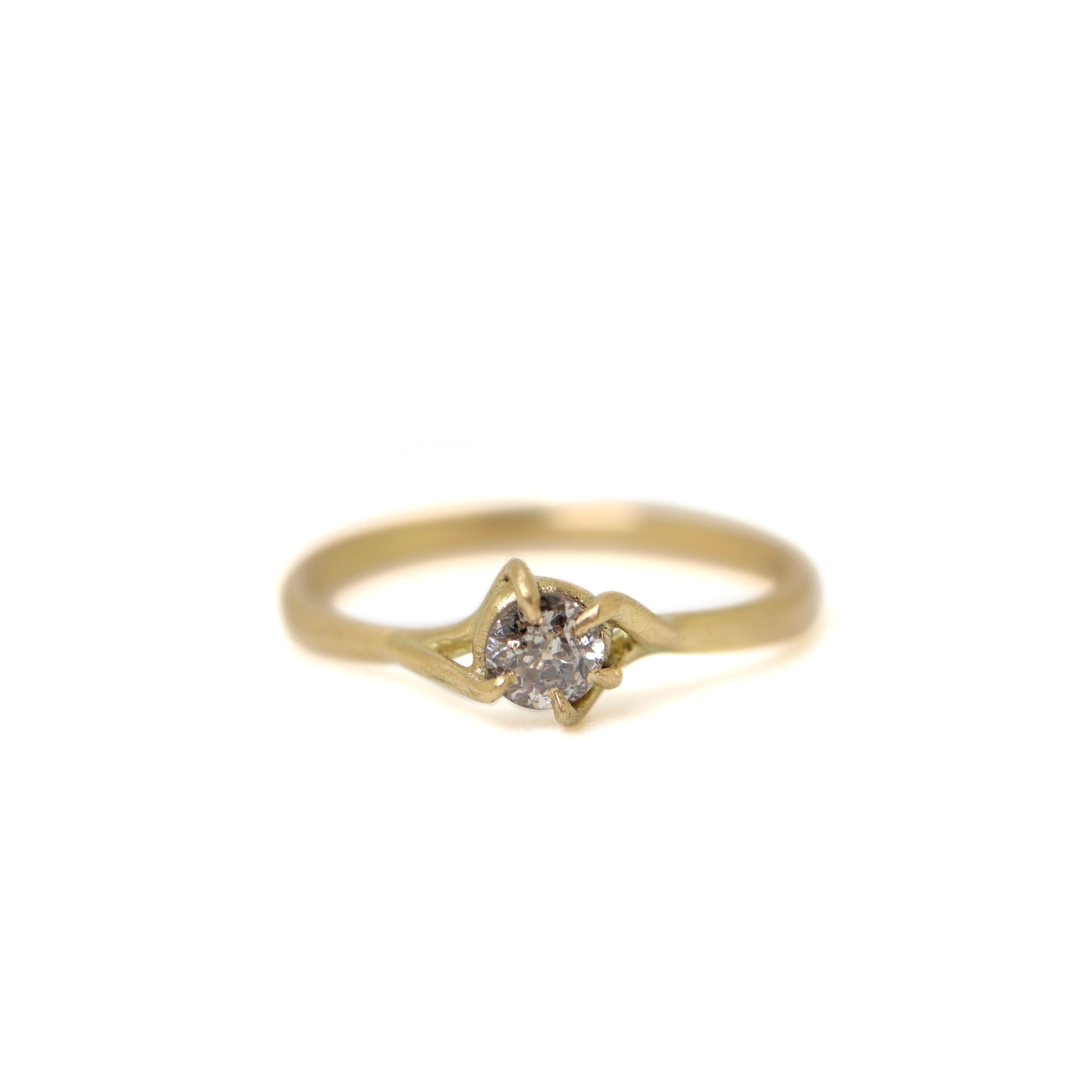 Diamond gold branch ring handmade by Hannah Blount
