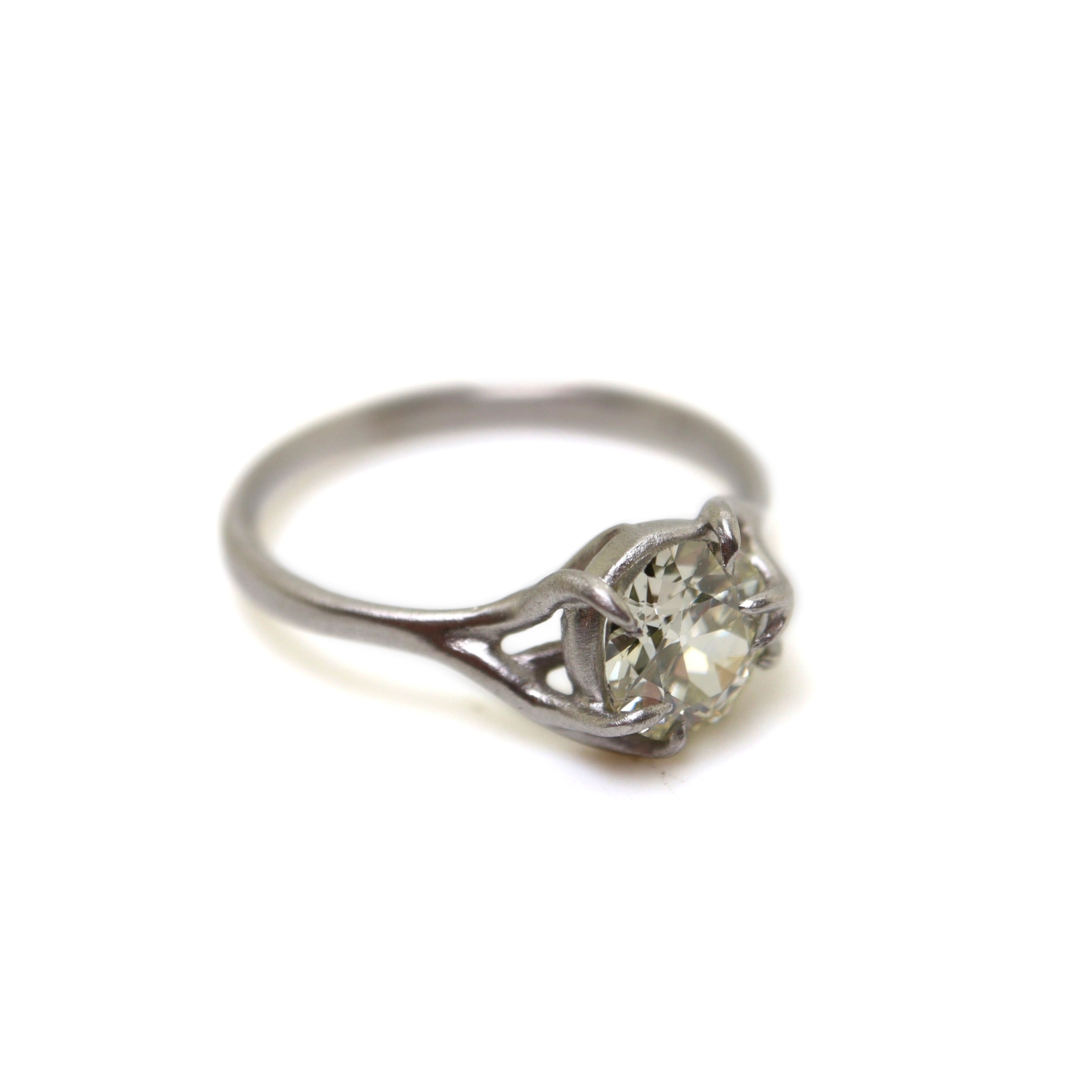 Diamond platinum branch ring