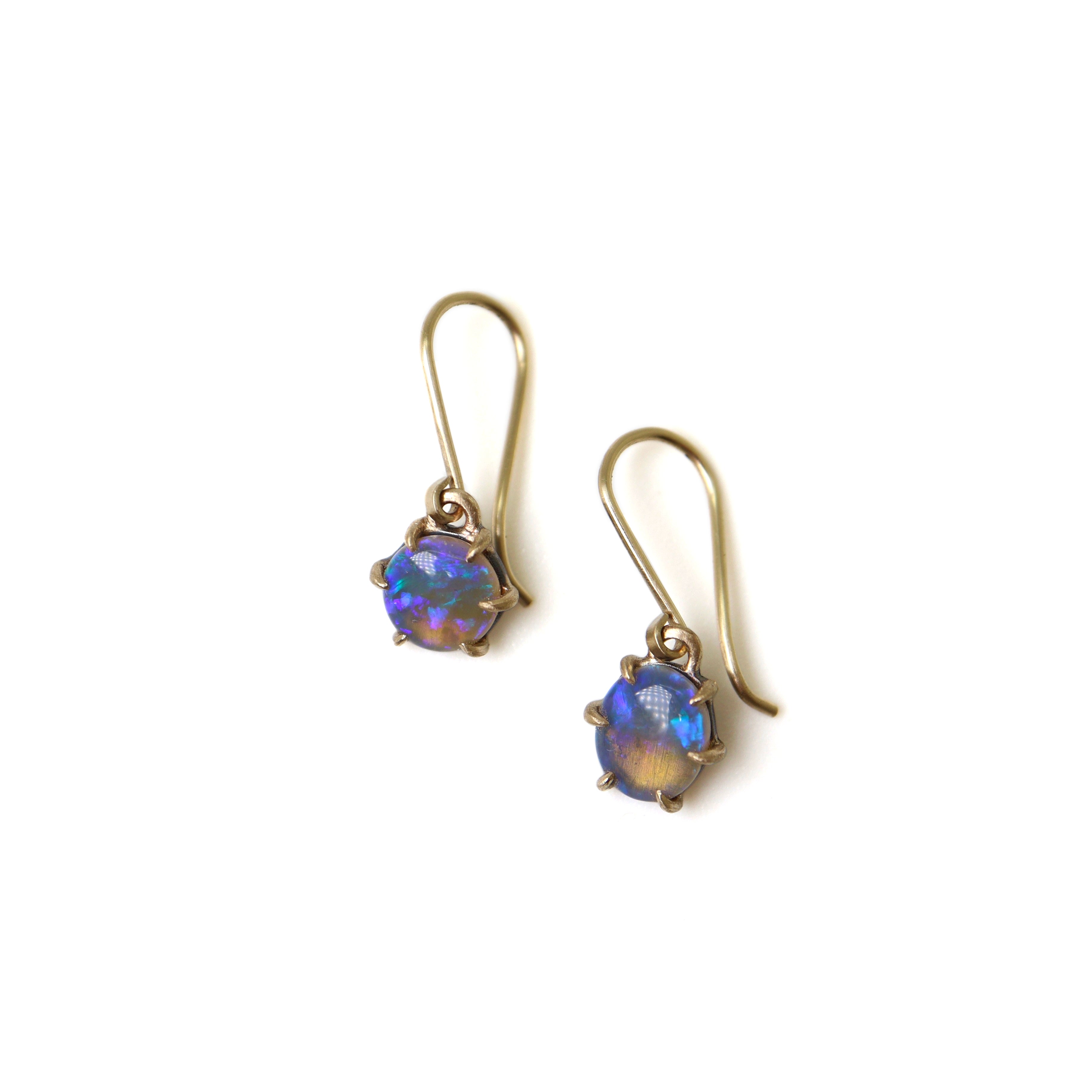 Opal gold earrings by Hannah Blount