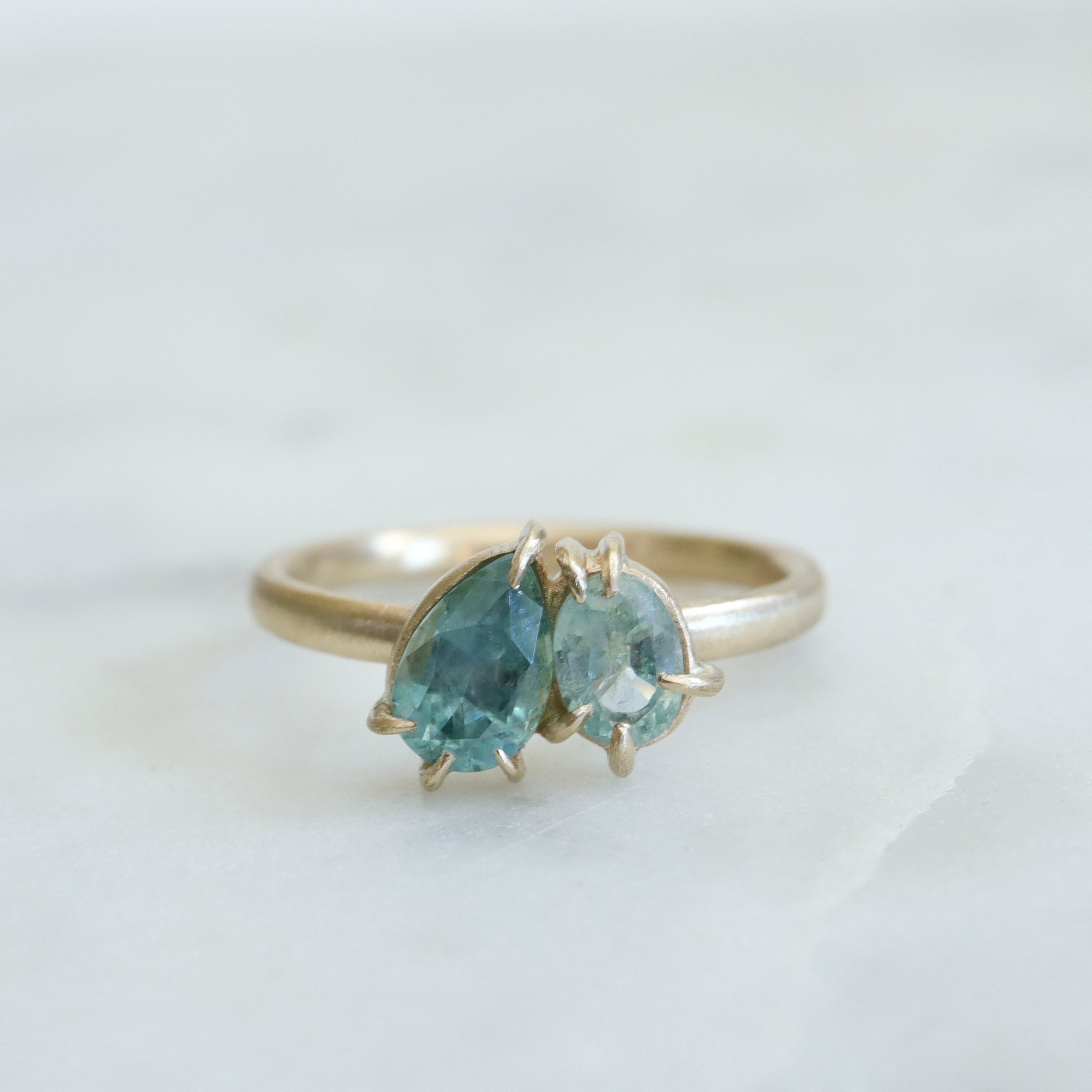 Montana Sapphire Ring with two stones - Toi et Moi - by Hannah Blount