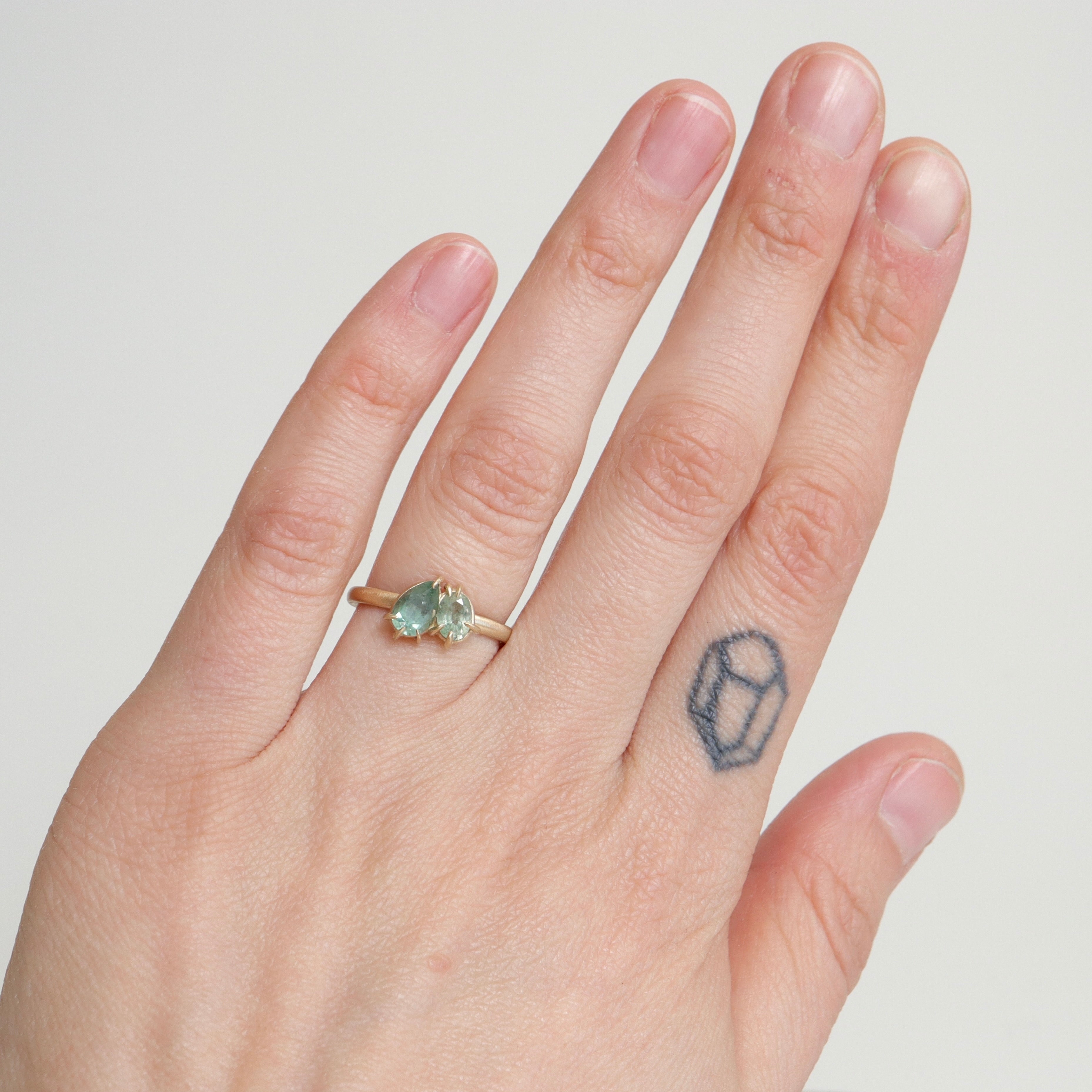 Montana Sapphire Ring with two stones - Toi et Moi - by Hannah Blount