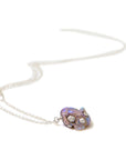 Raw opal silver necklace with barnacles by Hannah Blount