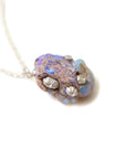 Raw opal silver necklace with barnacles by Hannah Blount