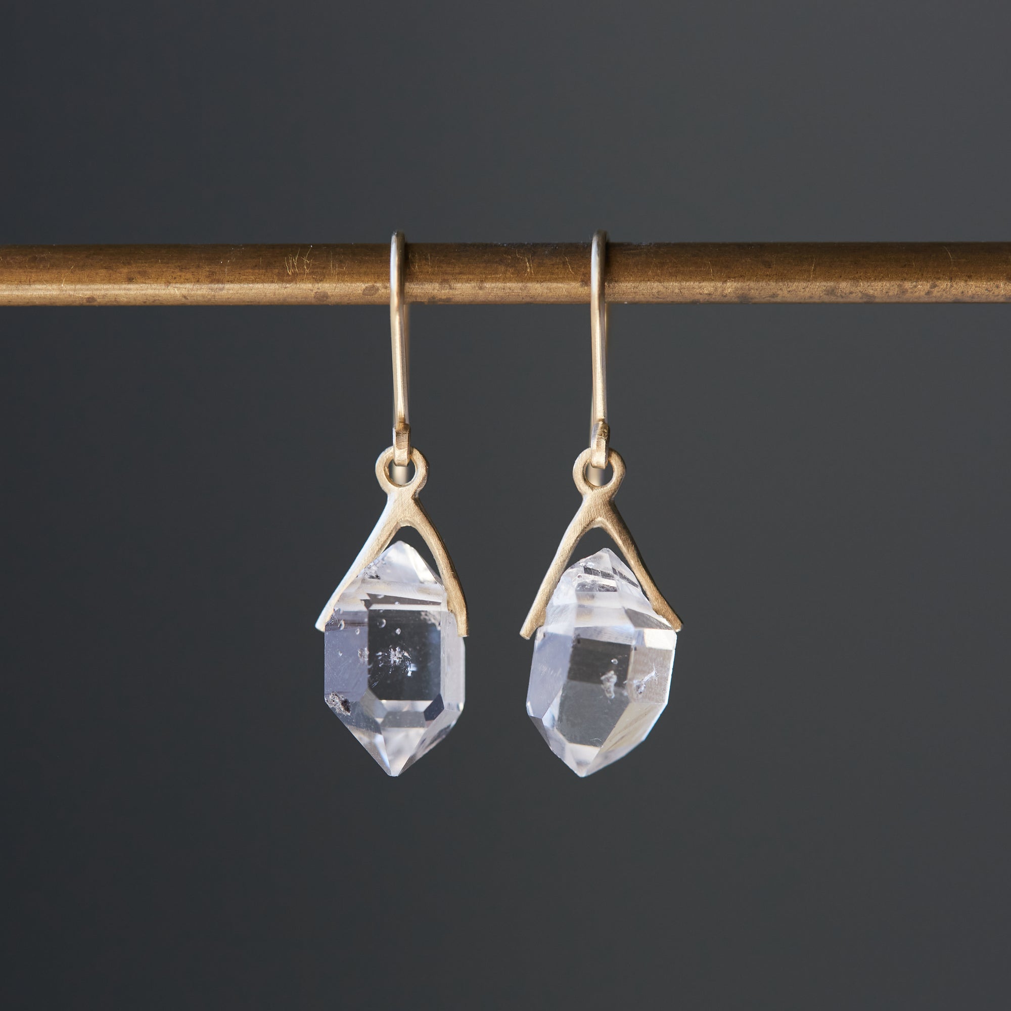 Little Herkimer Quartz Earrings by Hannah Blount