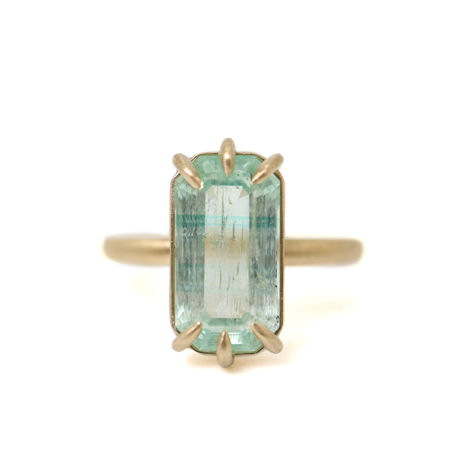 Emerald vanity gold ring by Hannah Blount