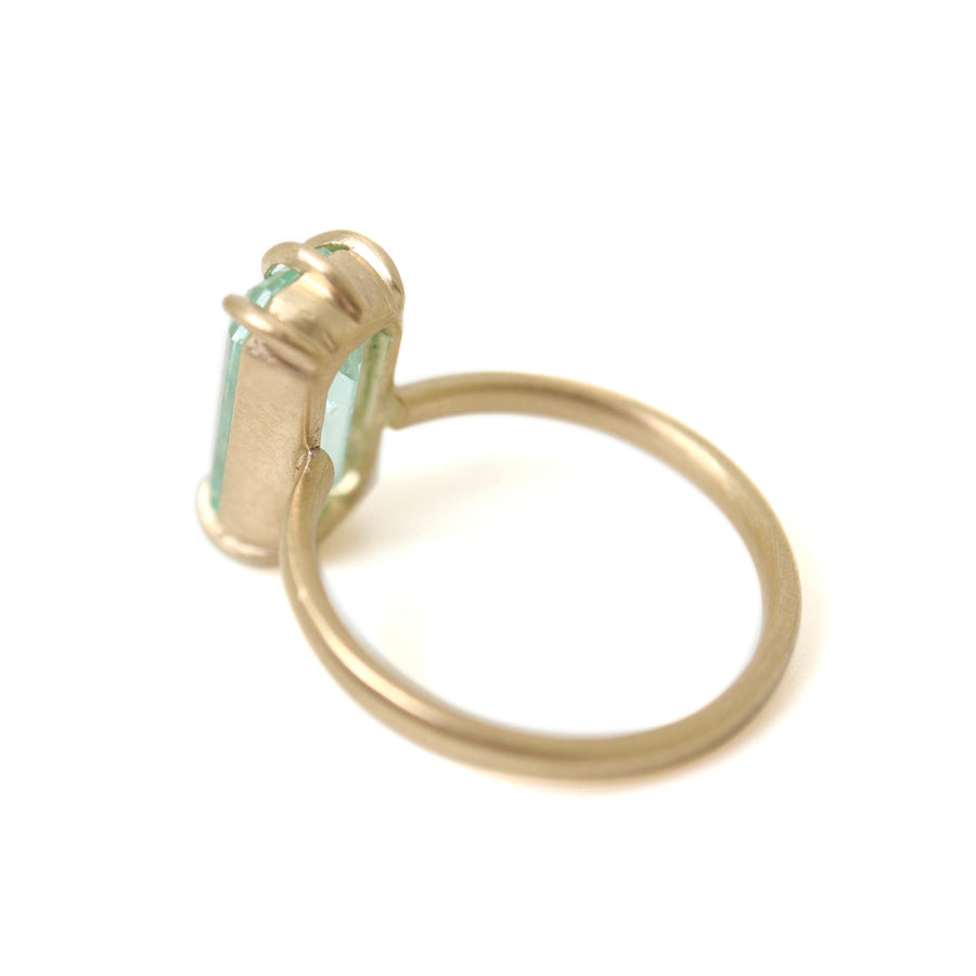 Emerald vanity gold ring by Hannah Blount