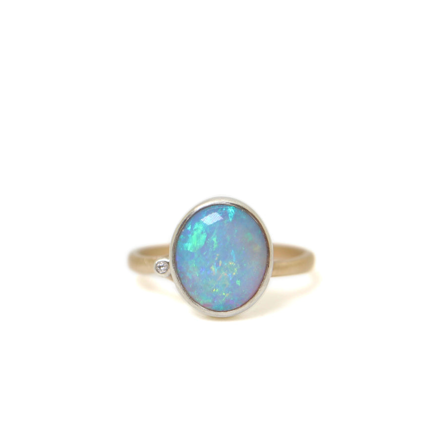 Opal branch waiting ring with diamond by Hannah Blount