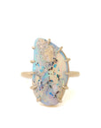 Raw opal vanity gold ring by Hannah Blount