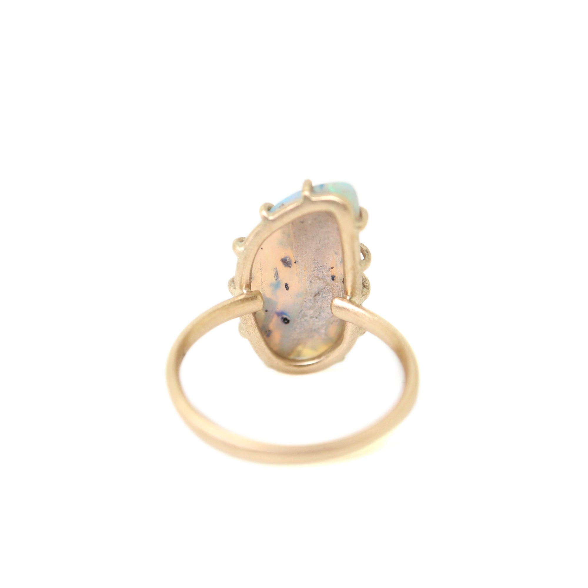 Raw opal vanity gold ring by Hannah Blount