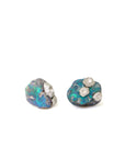 Raw opal studs with silver barnacles by Hannah Blount
