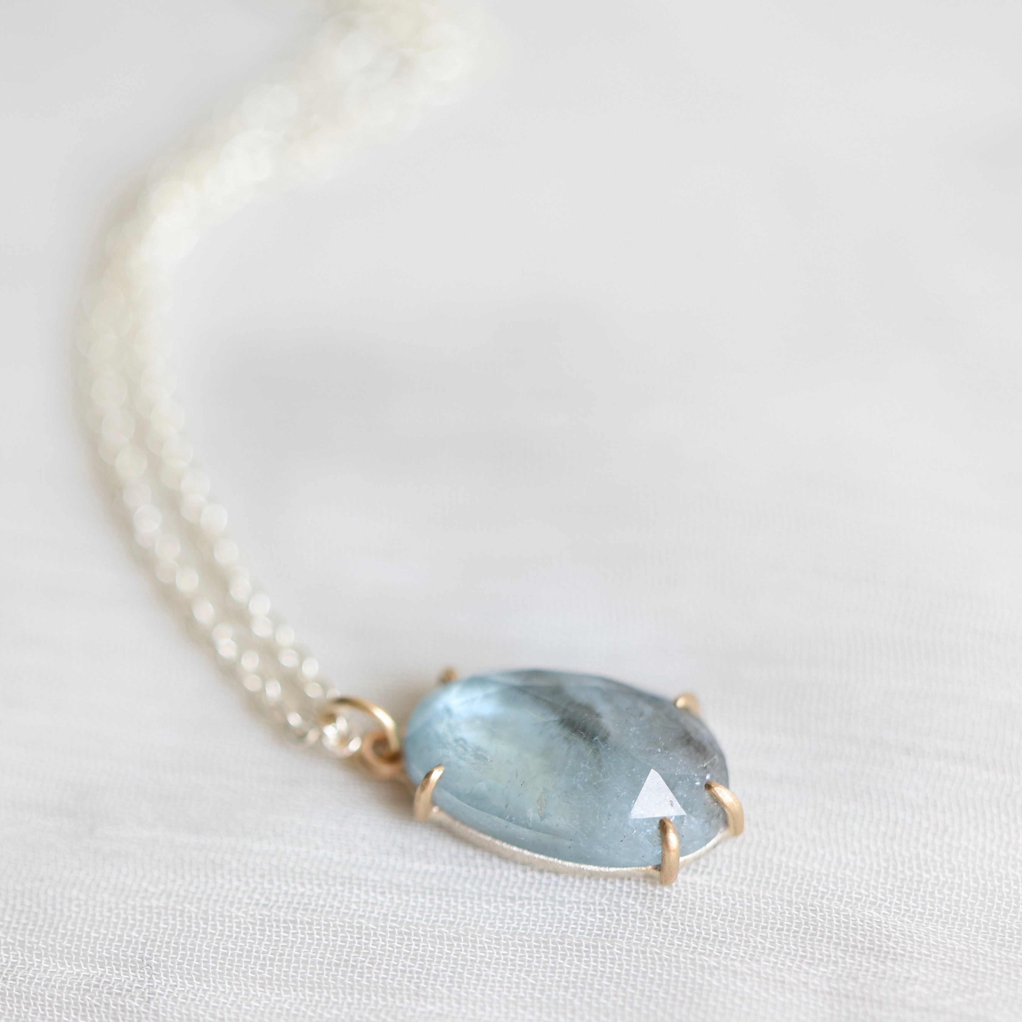 Noon Sky Aquamarine Vanity Necklace