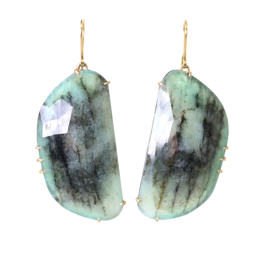 Emerald vanity earrings by Hannah Blount