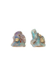 Raw opal studs with gold barnacles by Hannah Blount