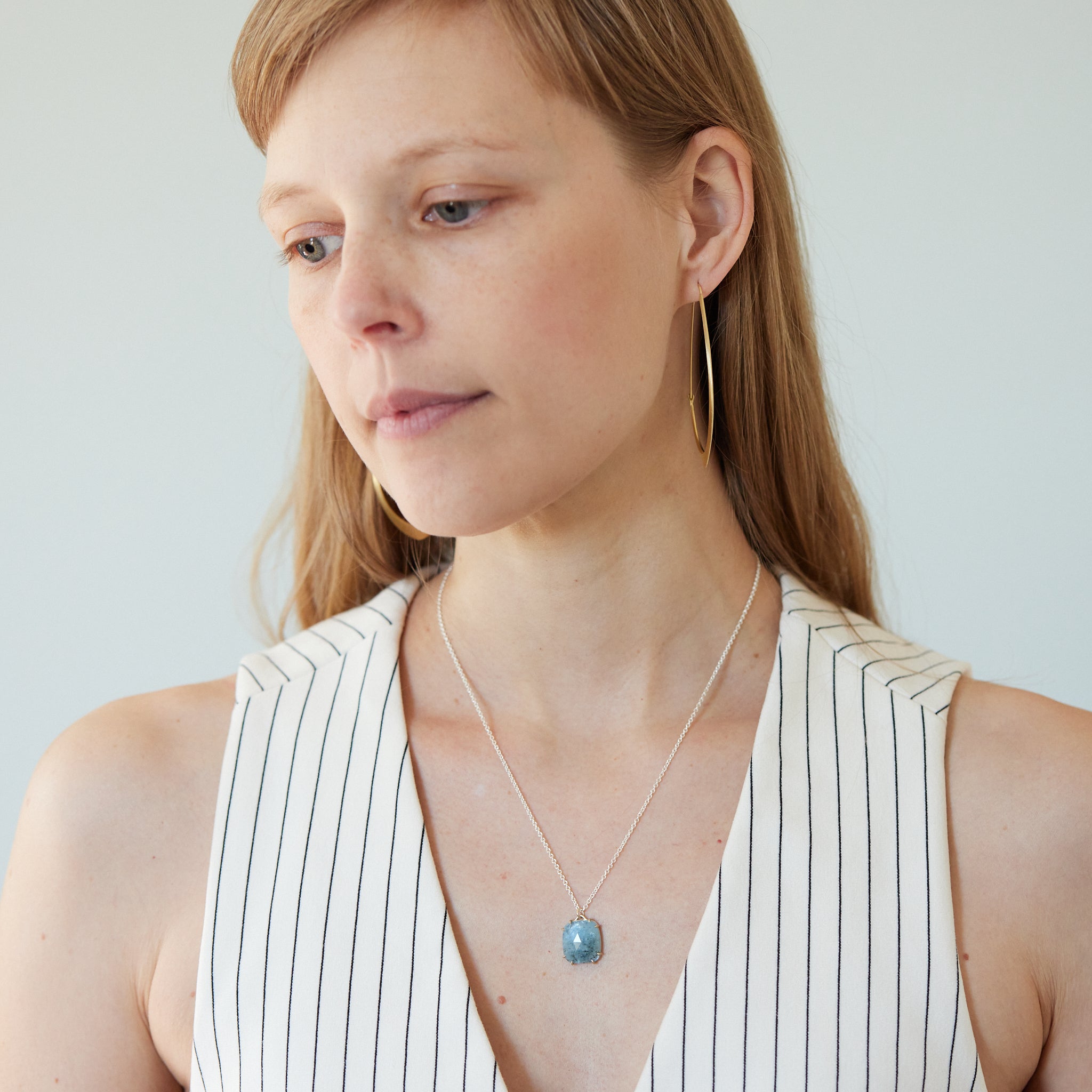 Cushion Aquamarine Vanity Necklace