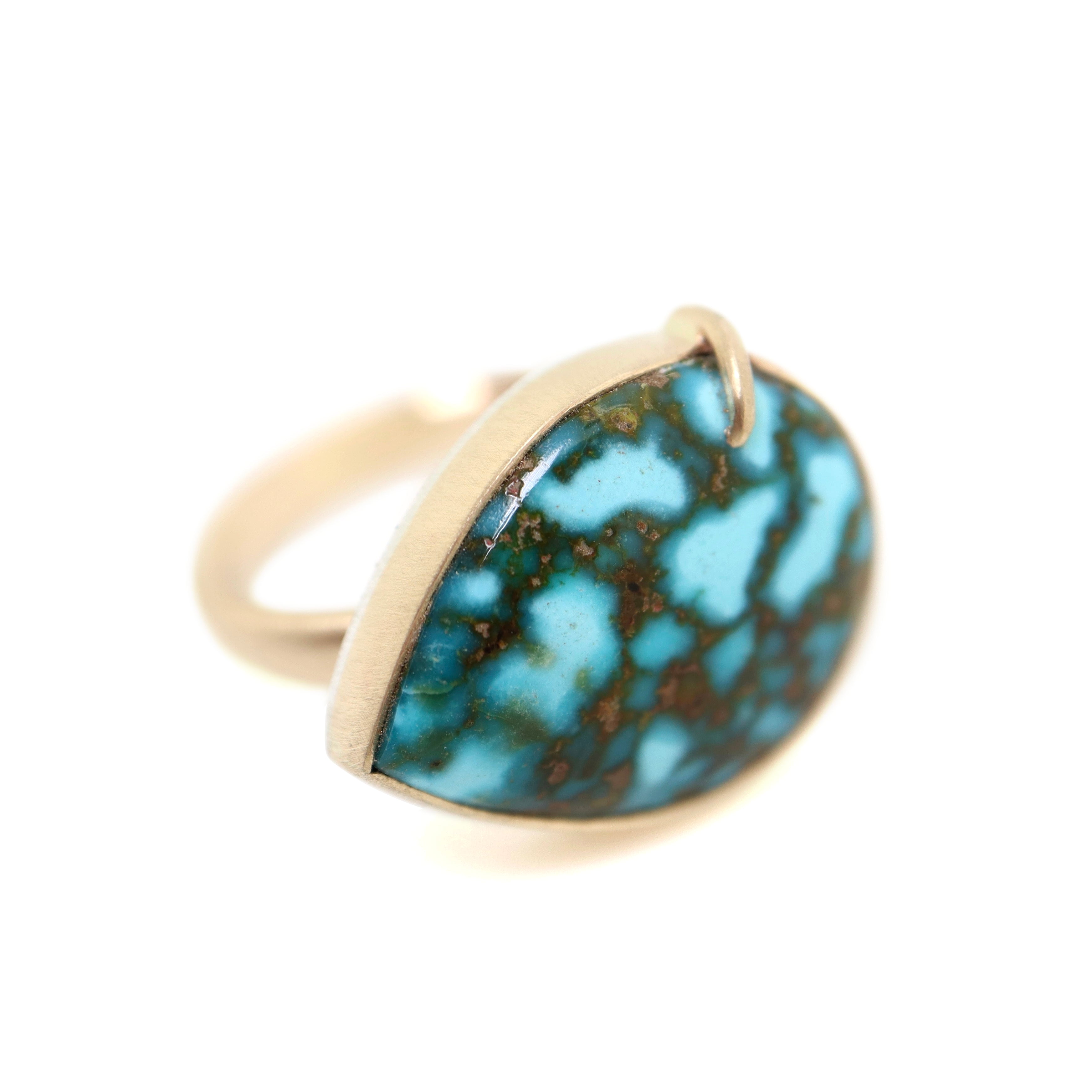 Turquoise gold vanity ring