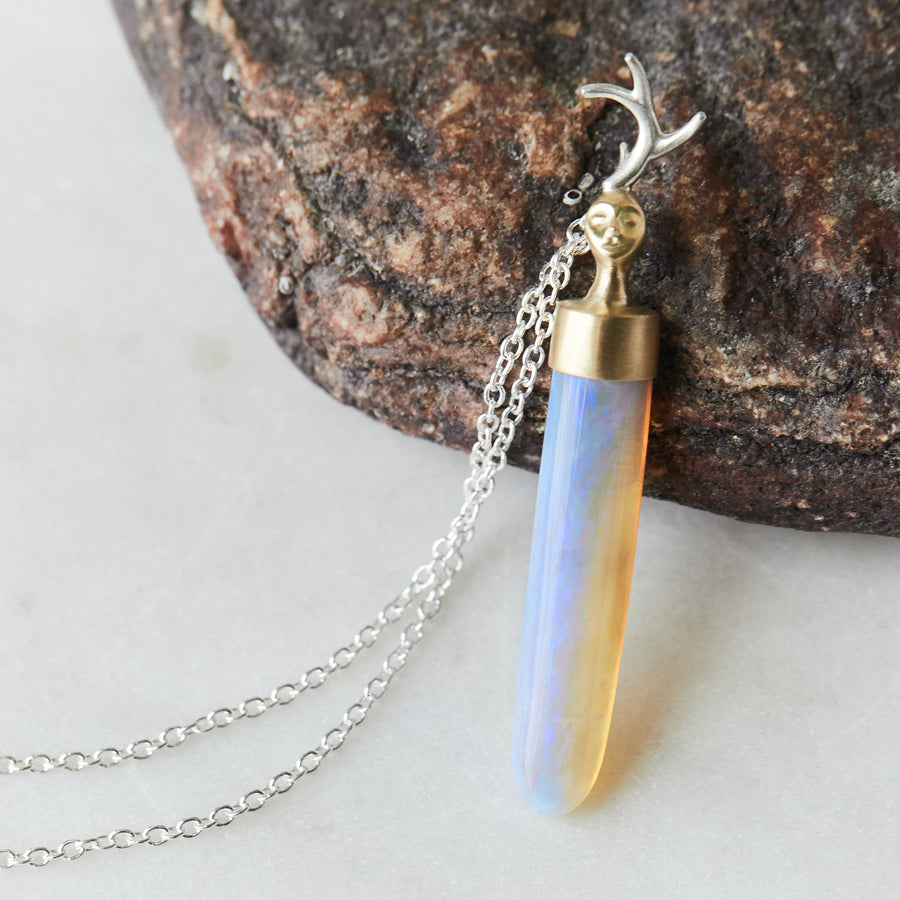 Opal Artemi cameo necklace by Hannah Blount