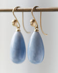 Blue opal Cameo earrings in 18k gold by Hannah Blount