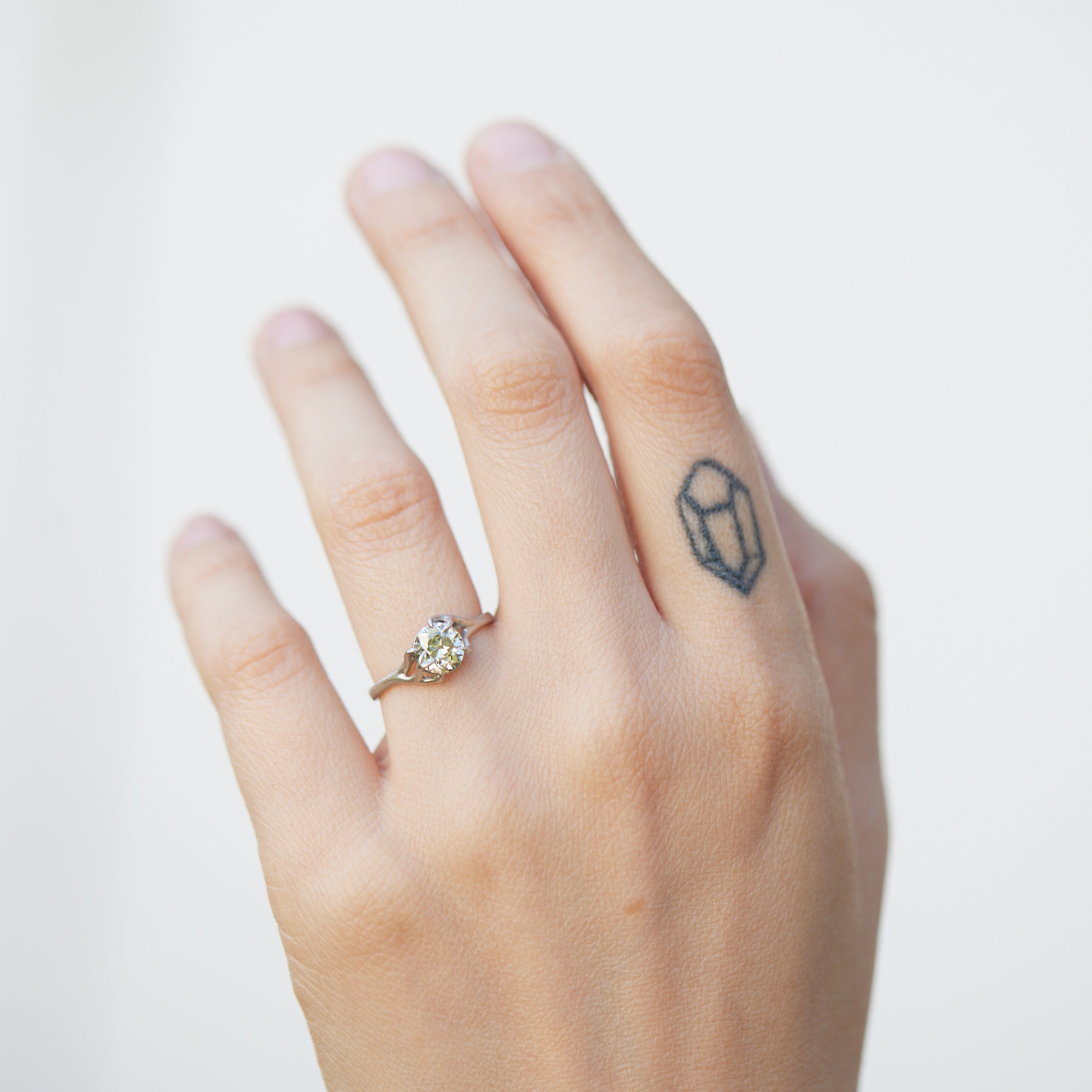 Diamond platinum branch ring