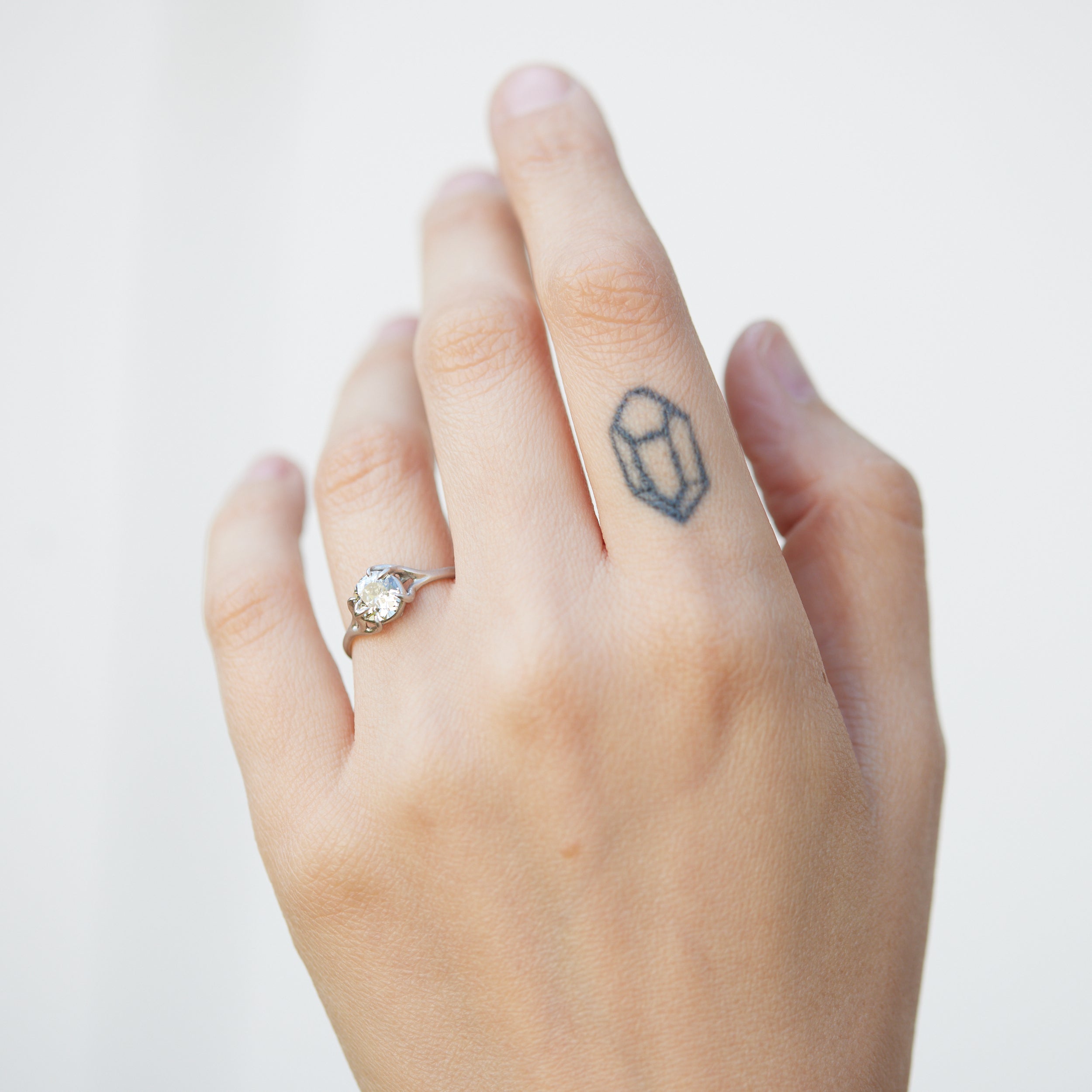 Diamond platinum branch ring