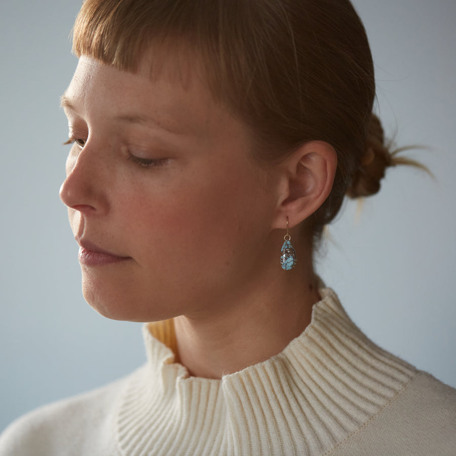 Turquoise vanity earrings by Hannah Blount