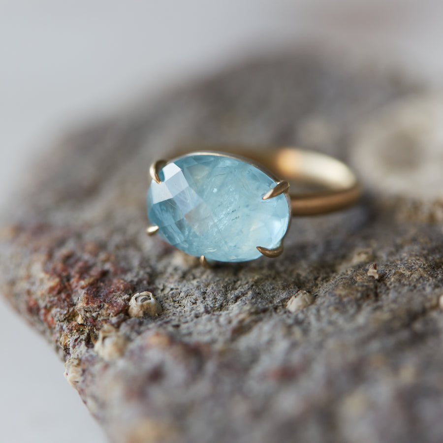Aquamarine vanity ring by Hannah Blount