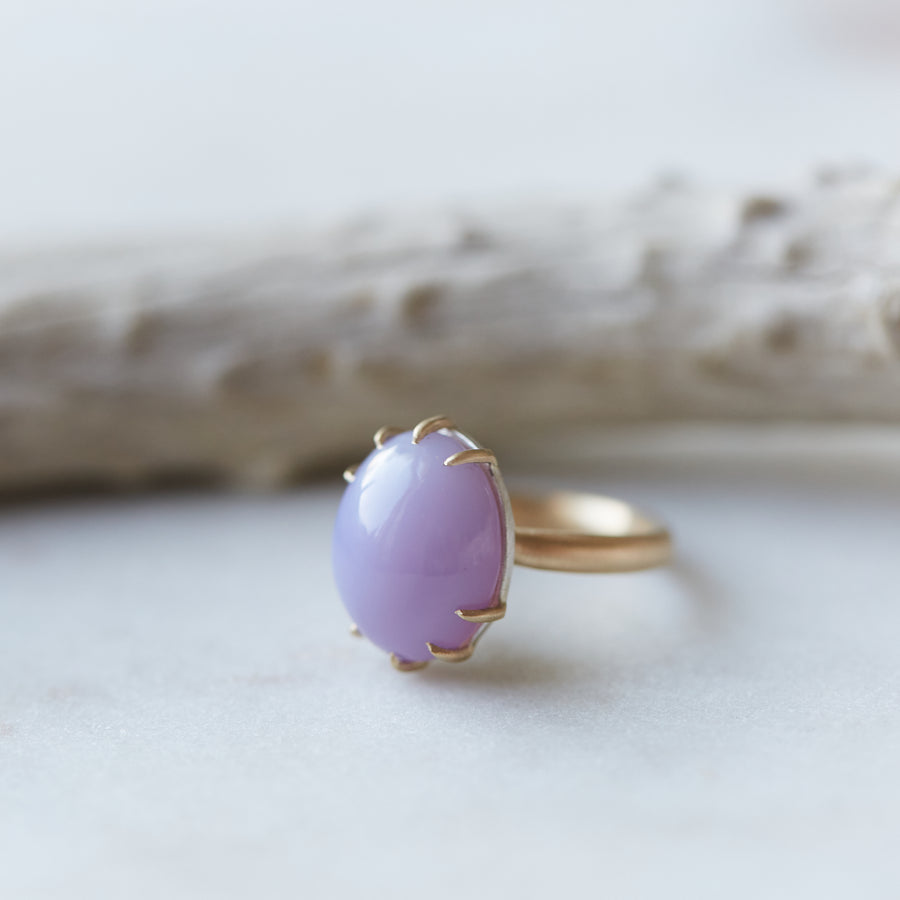 Lilac chalcedony vanity ring by Hannah Blount