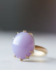 Lilac chalcedony vanity ring by Hannah Blount