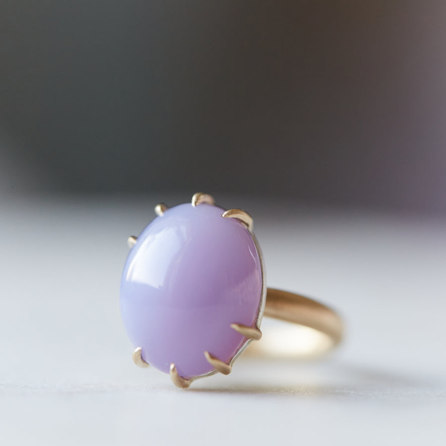 Lilac chalcedony vanity ring by Hannah Blount