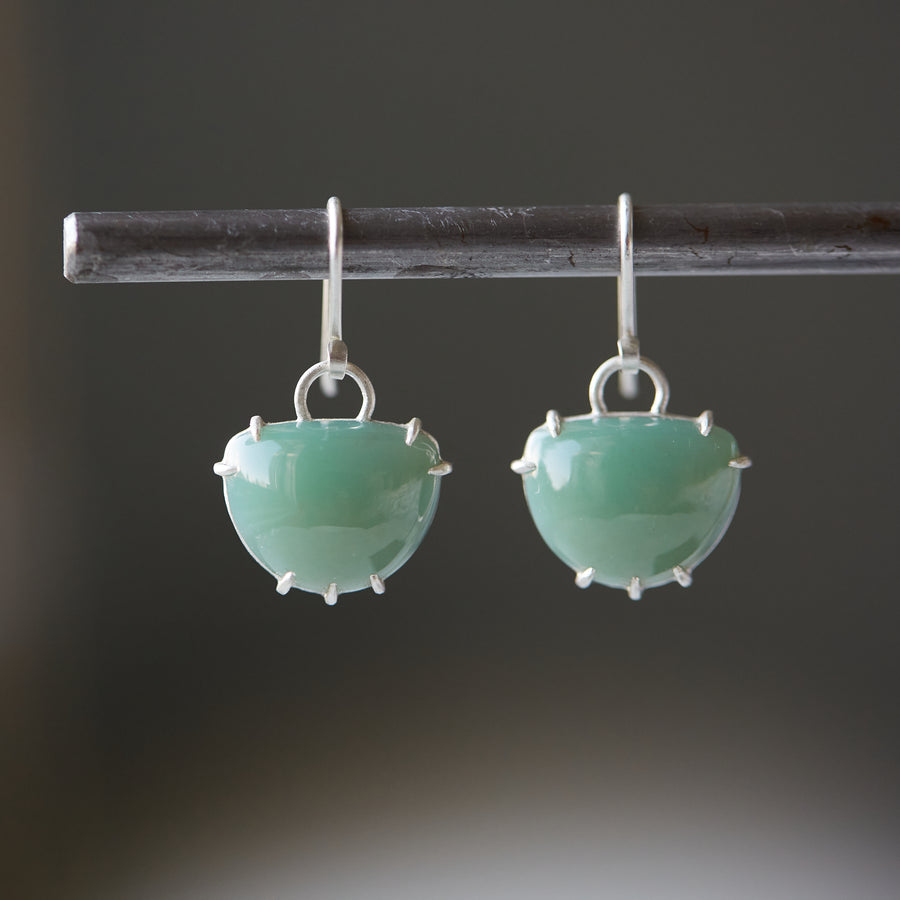 Chalcedony green vanity earrings by Hannah Blount