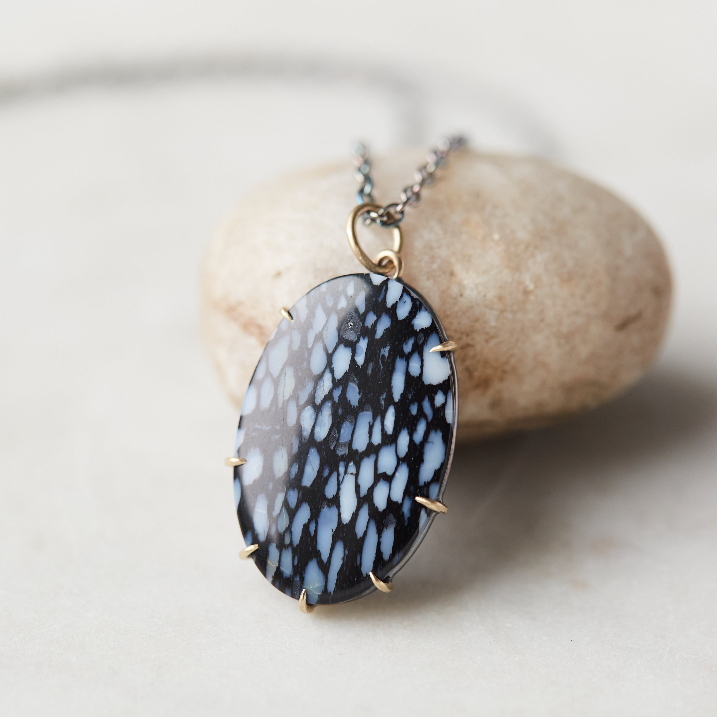 22.95ct petrified palm wood Vanity necklace by Hannah Blount