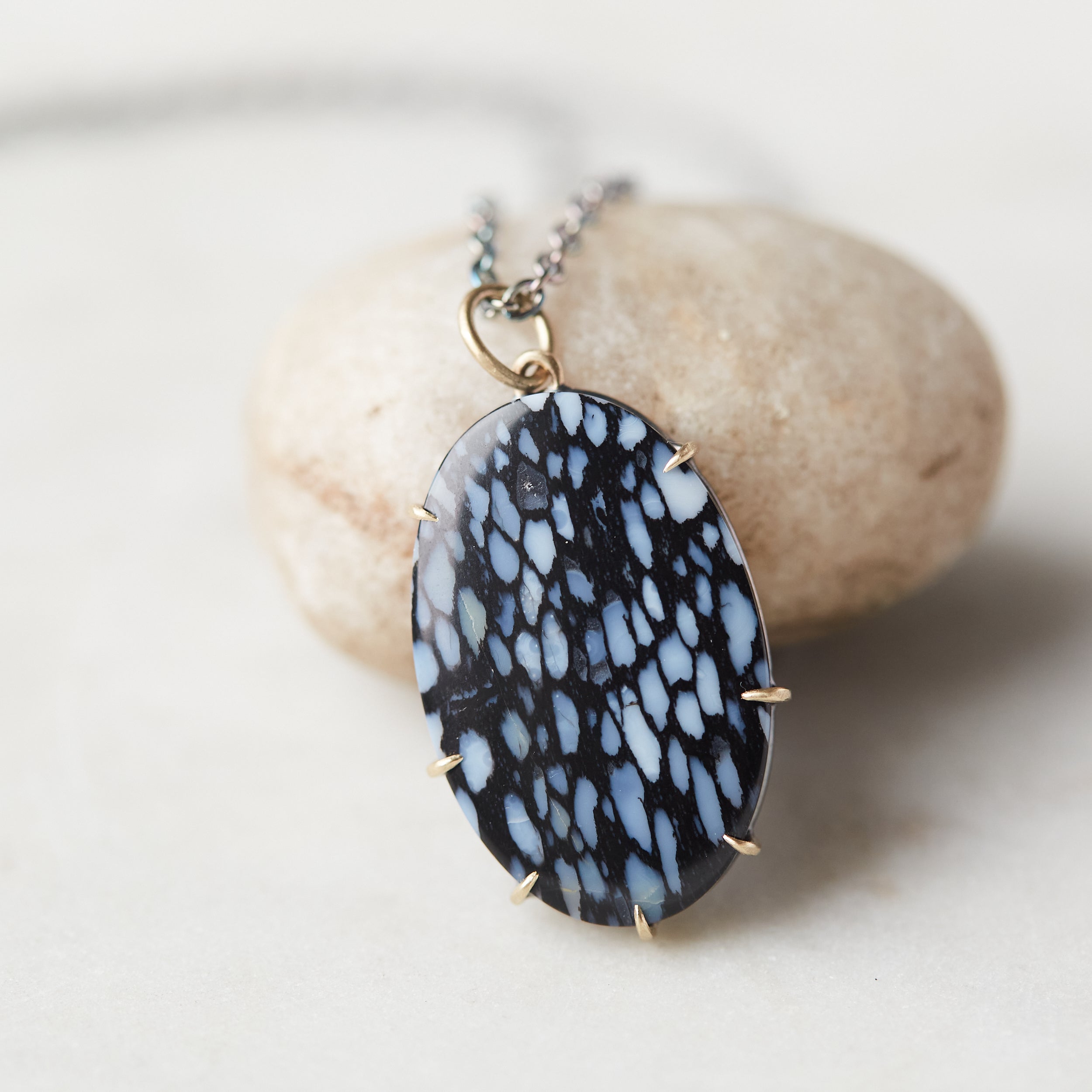 22.95ct petrified palm wood Vanity necklace by Hannah Blount