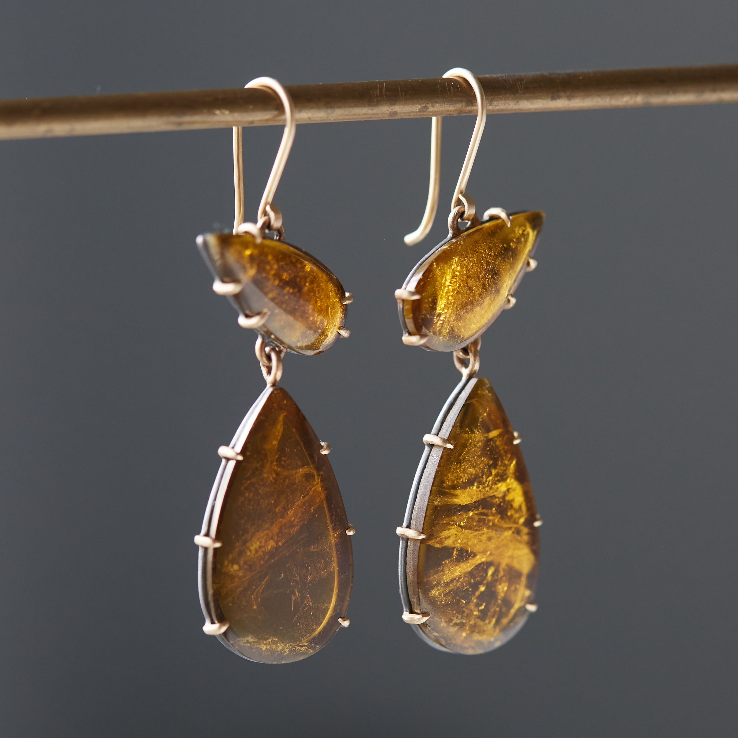 Brown tourmaline earrings by Hannah Blount