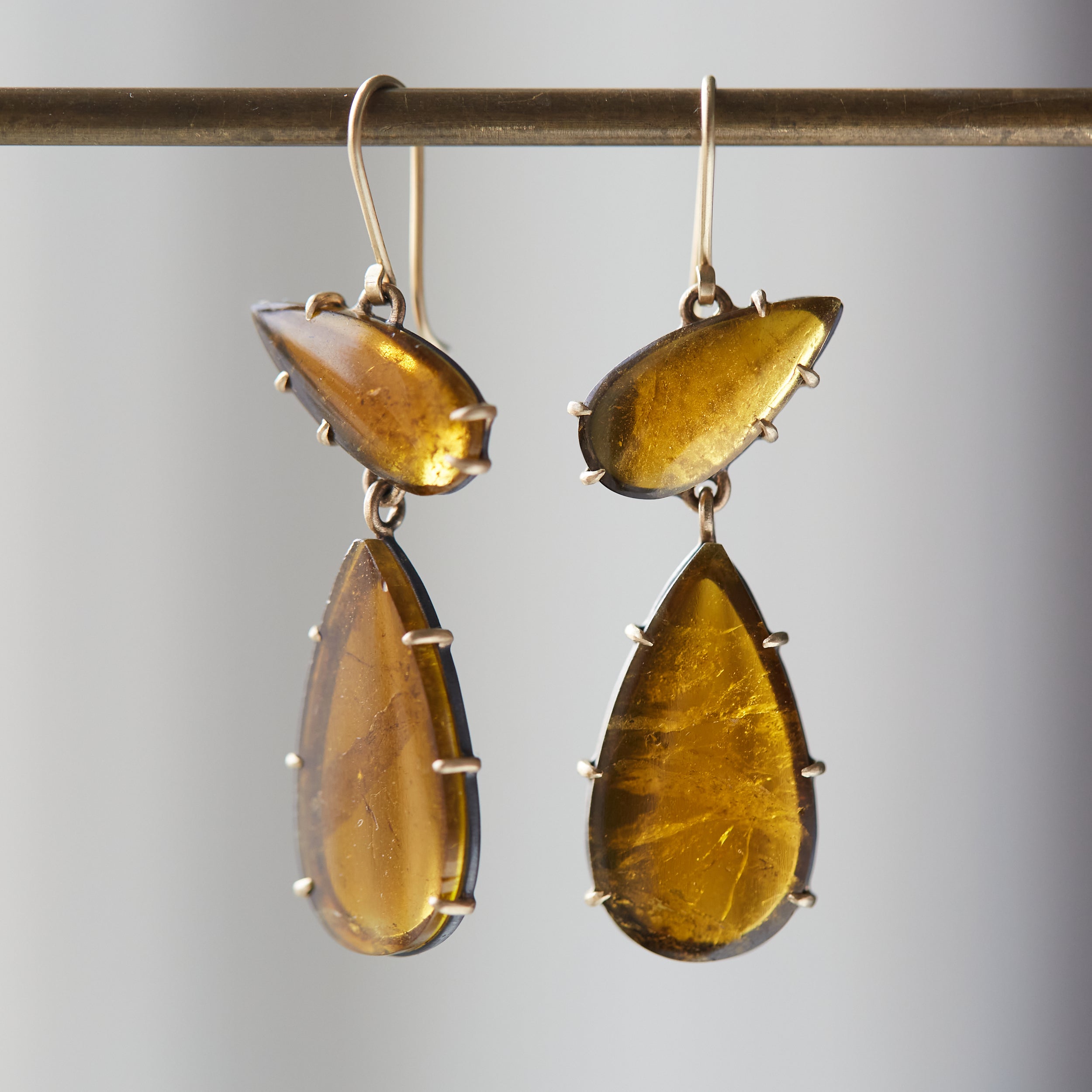 Brown tourmaline earrings by Hannah Blount