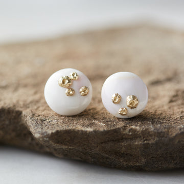 Coral stud earrings by Hannah Blount