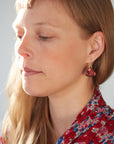 Red tourmaline vanity earrings by Hannah Blount