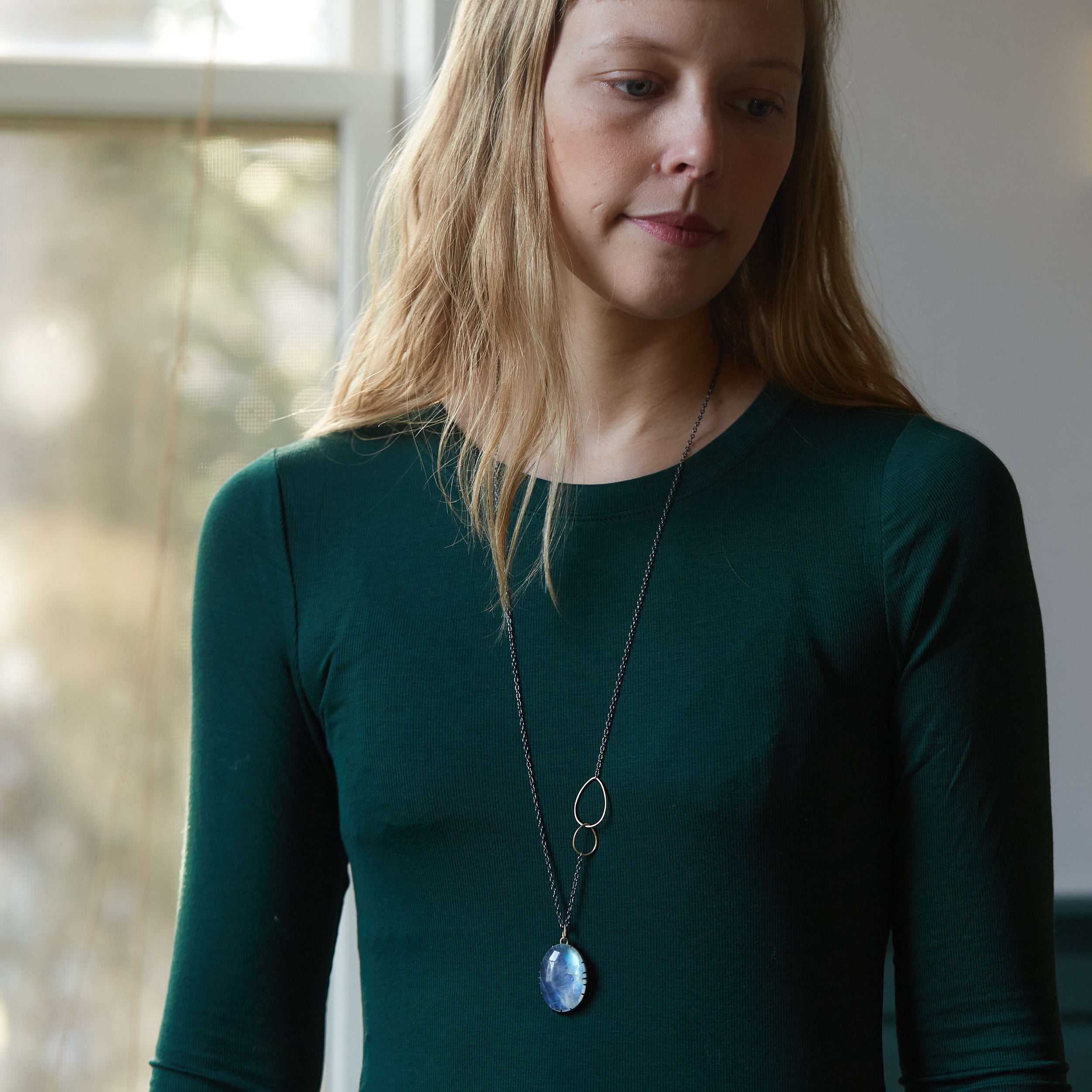 Moonstone vanity necklace by Hannah Blount