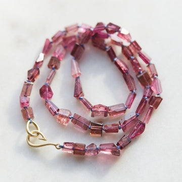 Pink tourmaline strand necklace by Hannah Blount