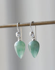 Green aventurine cameo earrings by Hannah Blount
