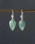 Green aventurine cameo earrings by Hannah Blount